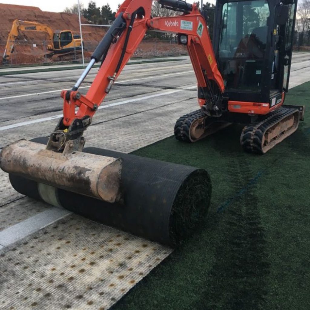 AstroSport Uplift & Remove 3G Pitch at Exeter Chiefs Rugby Club For Installation