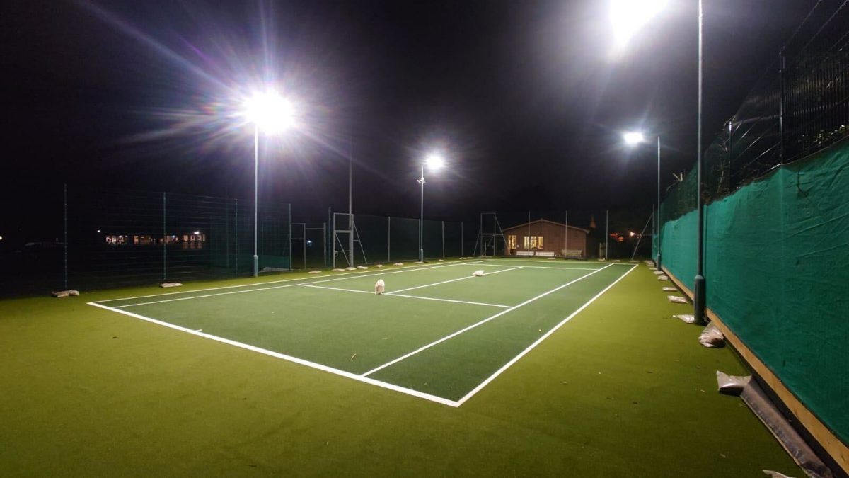 Tennis Court Maintenance - Tennis Court at Night in Floodlights