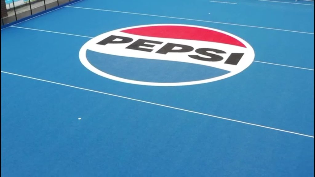 Close Up of Hockey5s Blue 'Pepsi Pitch' at Nottingham Hockey Centre