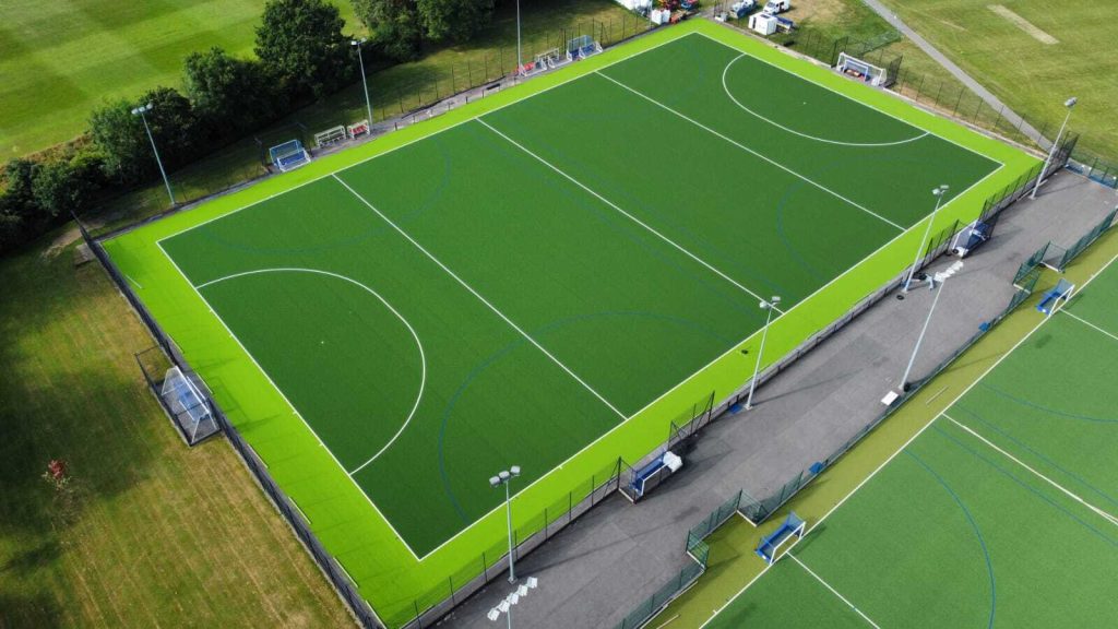 private schools pitch resurfacing bird's eye view at eltham college