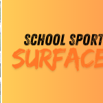 orange gradient with polaroid images of school sports surfaces